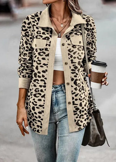 TWYLA - Frauen Jacken volle Ärmel Leopardenmuster