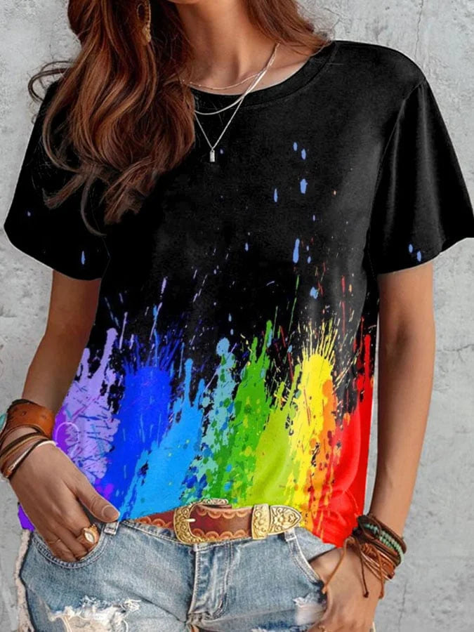 Aya - Stylisches Regenbogen Shirt