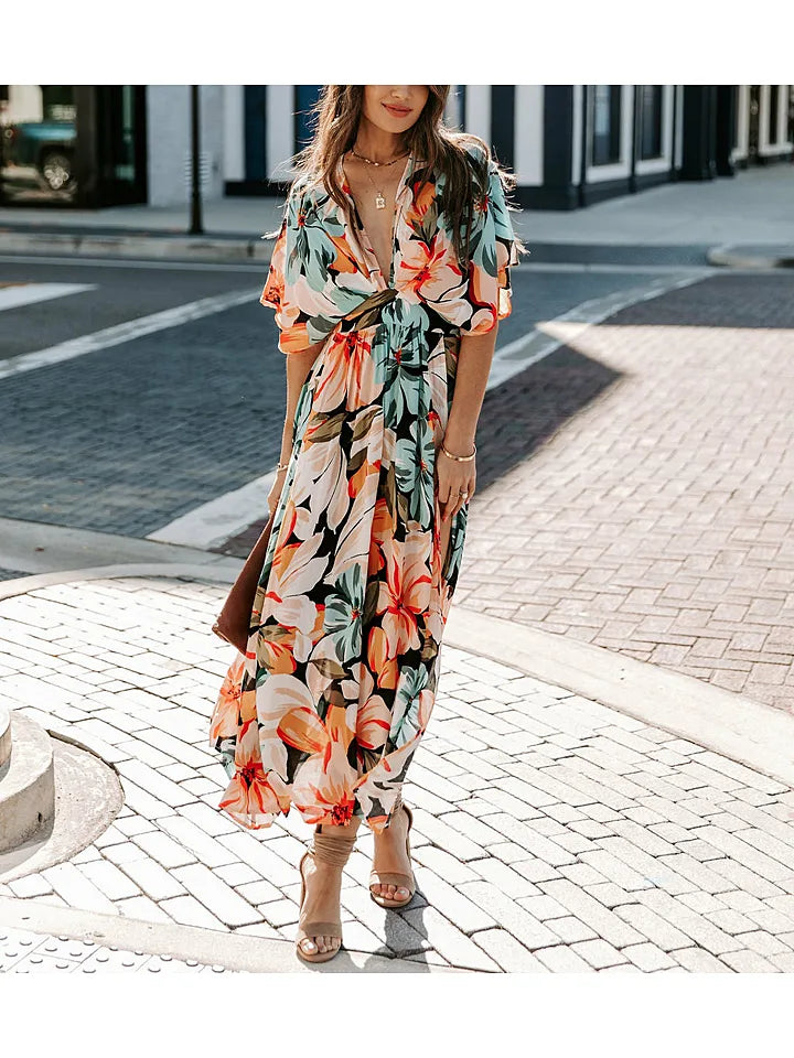 Tess - Stylisches buntes Sommer Kleid mit elegantem Schnitt