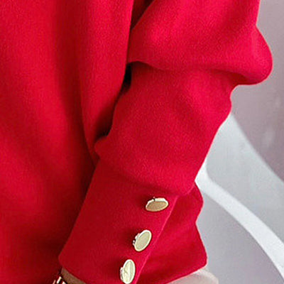 RUTH - Elegant Bluse mit tiefem V-Ausschnitt und langen Ärmeln