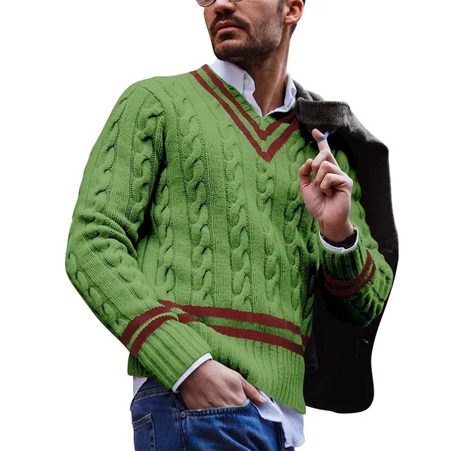 CHRISTOPHER - Jacquard lässig warm gestrickter Vintage-Pullover