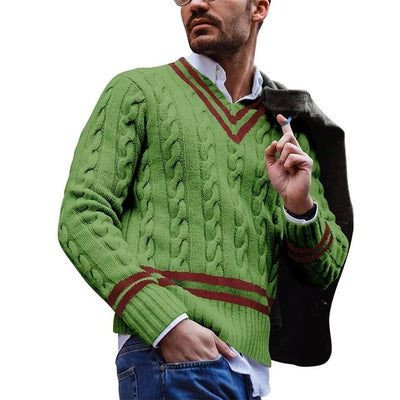 CHRISTOPHER - Jacquard lässig warm gestrickter Vintage-Pullover