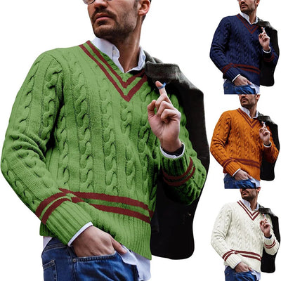 CHRISTOPHER - Jacquard lässig warm gestrickter Vintage-Pullover