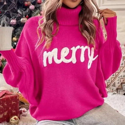 NOEL - 2023 "Merry" Rollkragen Weihnachtspullover