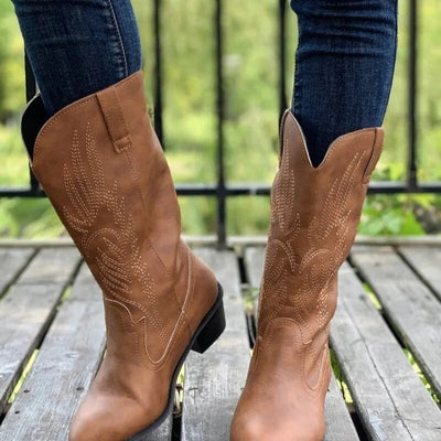 BETTY - Bestickte Western Cowboys tiefel für Frauen Herbst spitze Zehen