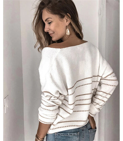 HILDA - Gestreifter Pullover mit langen Ärmeln und Übergröße