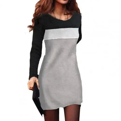 KATHERINE - Langärmeliges Minikleid mit O-Ausschnitt