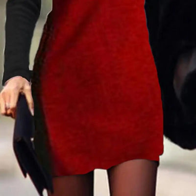 KATHERINE - Langärmeliges Minikleid mit O-Ausschnitt