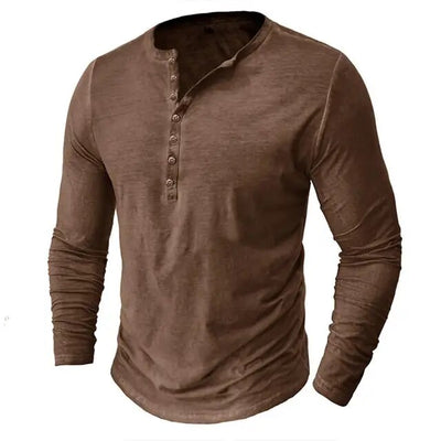 WERNER - Langärmliges Henley-Knopf-T-Shirt