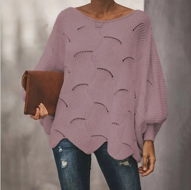 DORIS - Lässiger langärmeliger Pullover mit Rundhalsausschnitt