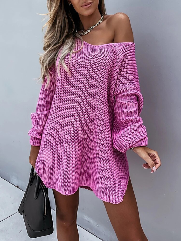 ZOIE - Langärmeliger Pullover mit V-Ausschnitt aus Strick