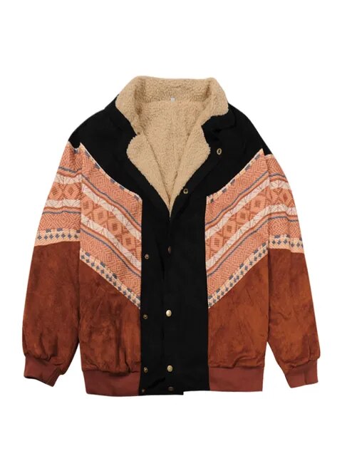 CYLIA - Frauen Vintage Jacke Bohemian Langarm