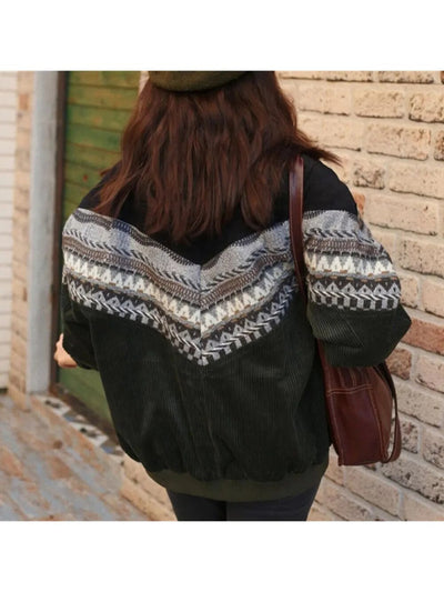 CYLIA - Frauen Vintage Jacke Bohemian Langarm