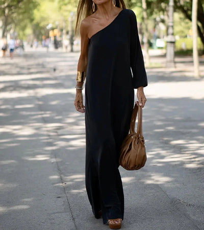 ANNETTE - Einseitig Schulterfreies stylisches Maxi Kleid