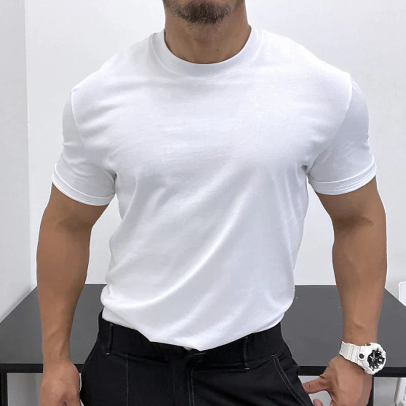 Saad - Ästhetisches Männer Shirt mit Rund Halsschnitt