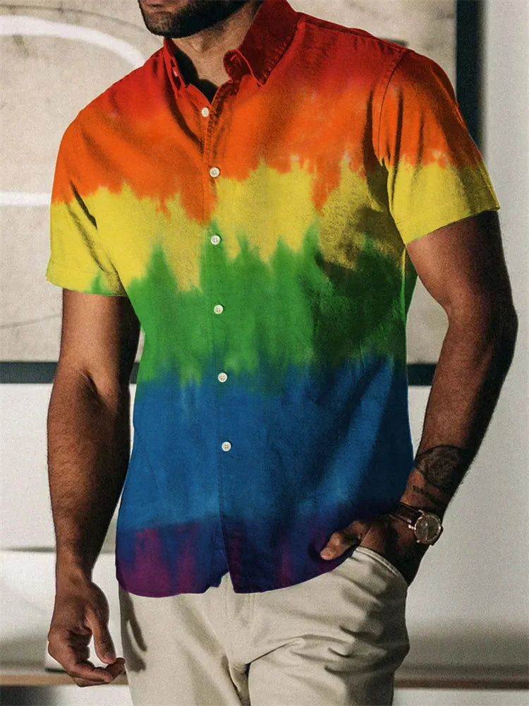REYNO - Stylisches Hemd im Regenbogen Look